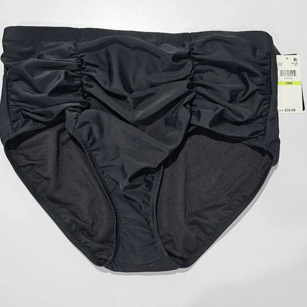 Island Escape Plus Size High-Waist Bikini Bottoms - Picture 5 of 9